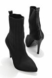 Bambi Siyah Triko  Kadın Bot & Bootie K02575333382
