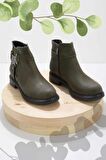 Bambi Yesil Nubuk  Kadın Bot & Bootie K02578040301