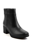 Siyah Hakiki Deri Kadın Bot & Bootie K02586082503
