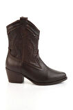 Kahve Hakiki Deri Kadın Bot & Bootie K02586888803