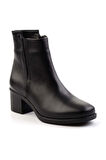 Siyah Hakiki Deri Kadın Bot & Bootie K02586301703