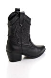 Siyah Leather Kadın Bot & Bootie K02586888903