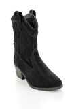 Siyah Hakiki Deri Kadın Bot & Bootie K02586888902