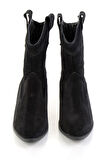 Siyah Hakiki Deri Kadın Bot & Bootie K02586888902