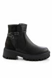 Bambi Siyah Siyah Süet  Kadın Bot & Bootie K02586211509