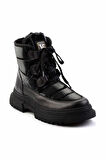 Parlak Siyah Anorak  Kadın Bot & Bootie K02586231285