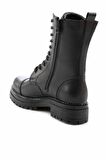 Siyah Hakiki Deri Kadın Bot & Bootie K02629031903