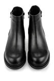 Siyah Hakiki Deri Kadın Bot & Bootie K02631128803