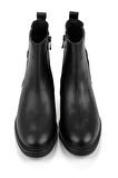 Siyah Hakiki Deri Kadın Bot & Bootie K02645012103