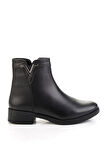 Siyah Hakiki Deri Kadın Bot & Bootie K02645012203