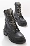 Siyah Platin  Kadın Bot & Bootie K02641530609