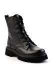Siyah Hakiki Deri Kadın Bot & Bootie K02666420003