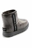 Bambi Gri Kürklü  Kadın Bot & Bootie K02661000197