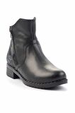 Siyah Çiçek Desenli  Kadın Bot & Bootie K02666301109