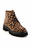 Leopar Süet Hakiki Deri Kadın Bot & Bootie K02666430002