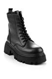 Siyah Hakiki Deri Kadın Bot & Bootie K02678020903