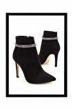 Siyah Platin Süet  Kadın Bot & Bootie K02674030402