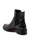 Siyah Hakiki Deri Kadın Bot & Bootie K02719008103
