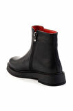 Siyah Hakiki Deri Kadın Bot & Bootie K02717251003