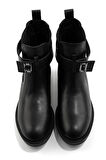 Siyah Hakiki Deri Kadın Bot & Bootie K02724259003
