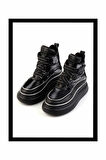 Siyah Paraşüt  Kadın Bot & Bootie K02776432067