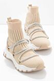 Bambi Bej Triko  Kadın Sneaker K02813500182