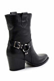 Siyah Hakiki Deri Kadın Bot & Bootie K02828336503