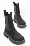 Bambi Siyah Süet  Kadın Bot & Bootie K02824201302