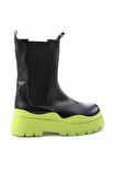 Bambi Siyah Yesil  Kadın Bot & Bootie K02828193509