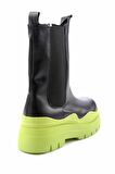 Bambi Siyah Yesil  Kadın Bot & Bootie K02828193509