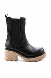 Bambi Siyah Vizon  Kadın Bot & Bootie K02828190309