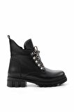 Siyah Platin Taşlı  Kadın Bot & Bootie K02875070209