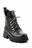 Siyah Platin Taşlı  Kadın Bot & Bootie K02875070209