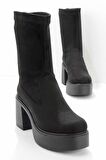 Bambi Siyah Süet  Kadın Bot & Bootie K02932700002