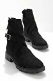 Bambi Siyah Süet  Kadın Bot & Bootie K02990101802