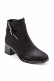 Bambi Siyah Süet  Kadın Bot & Bootie K02994060302