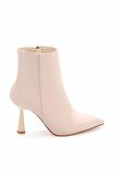 Bambi Mat Bej Saten  Kadın Bot & Bootie K02992052938