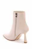 Bambi Mat Bej Saten  Kadın Bot & Bootie K02992052938