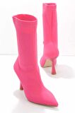 Bambi Mat Fusya Saten  Kadın Bot & Bootie K02992052838