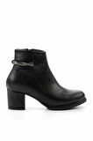 Siyah Platin Taşlı  Kadın Bot & Bootie K02994060709
