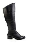 Siyah Hakiki Deri Kadın Çizme K03140432603
