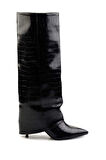 Siyah Kroko  Kadın Çizme K03209022011
