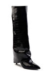 Siyah Kroko  Kadın Çizme K03209022011