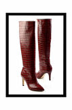 Bordo Kroko  Kadın Çizme K03240165011