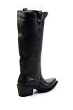 Siyah Hakiki Deri Kadın Çizme K03274324503