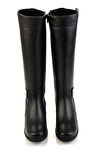 Siyah Hakiki Deri Kadın Çizme K03586007103