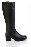 Siyah Hakiki Deri Kadın Çizme K03586333303