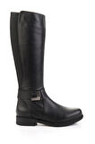 Siyah Hakiki Deri Kadın Çizme K03586555503