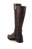 Kahve Hakiki Deri Kadın Çizme K03586000403