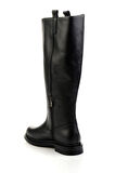 Mat Siyah Hakiki Deri Kadın Çizme K03666075703